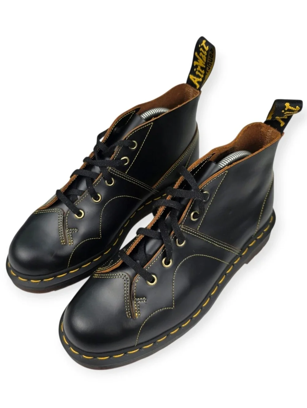 Dr. Doc Martens Church Monkey Boots Men's Size 7 Women's 8 Black EUC * No Box*